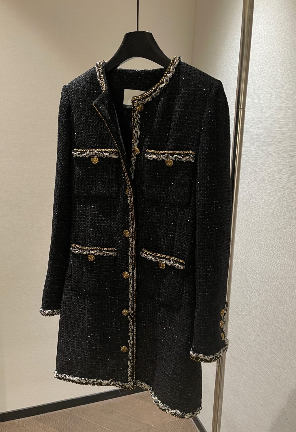 Chanel Four-pocket Long Coat in Fine Shiny Tweed #334124