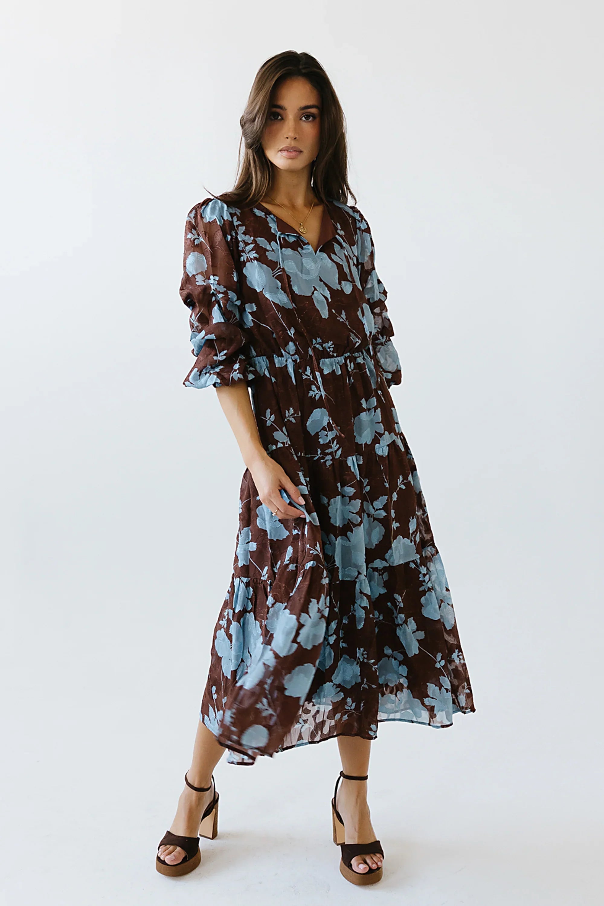 Cache Floral Midi Dress