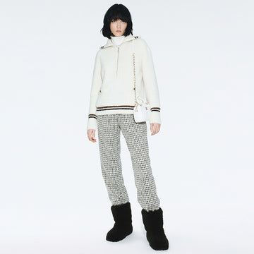 Chanel Sweater Cashmere Alpaca White Brown #376477