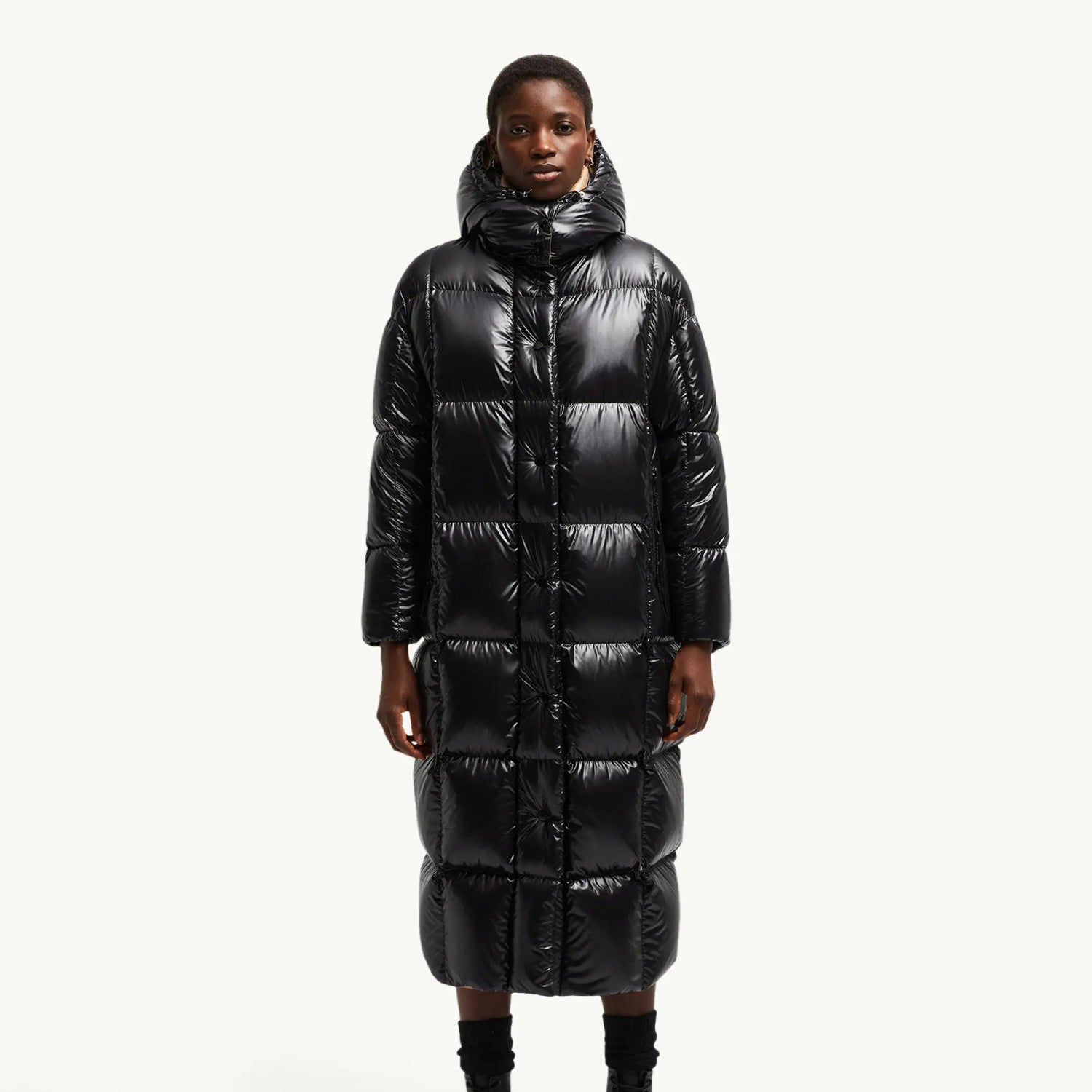 Moncler Parnaiba Men's And Women's Winter Fashion Casual Solid Color Nylon White Goose Down Hooded Long Down Jacket #78769