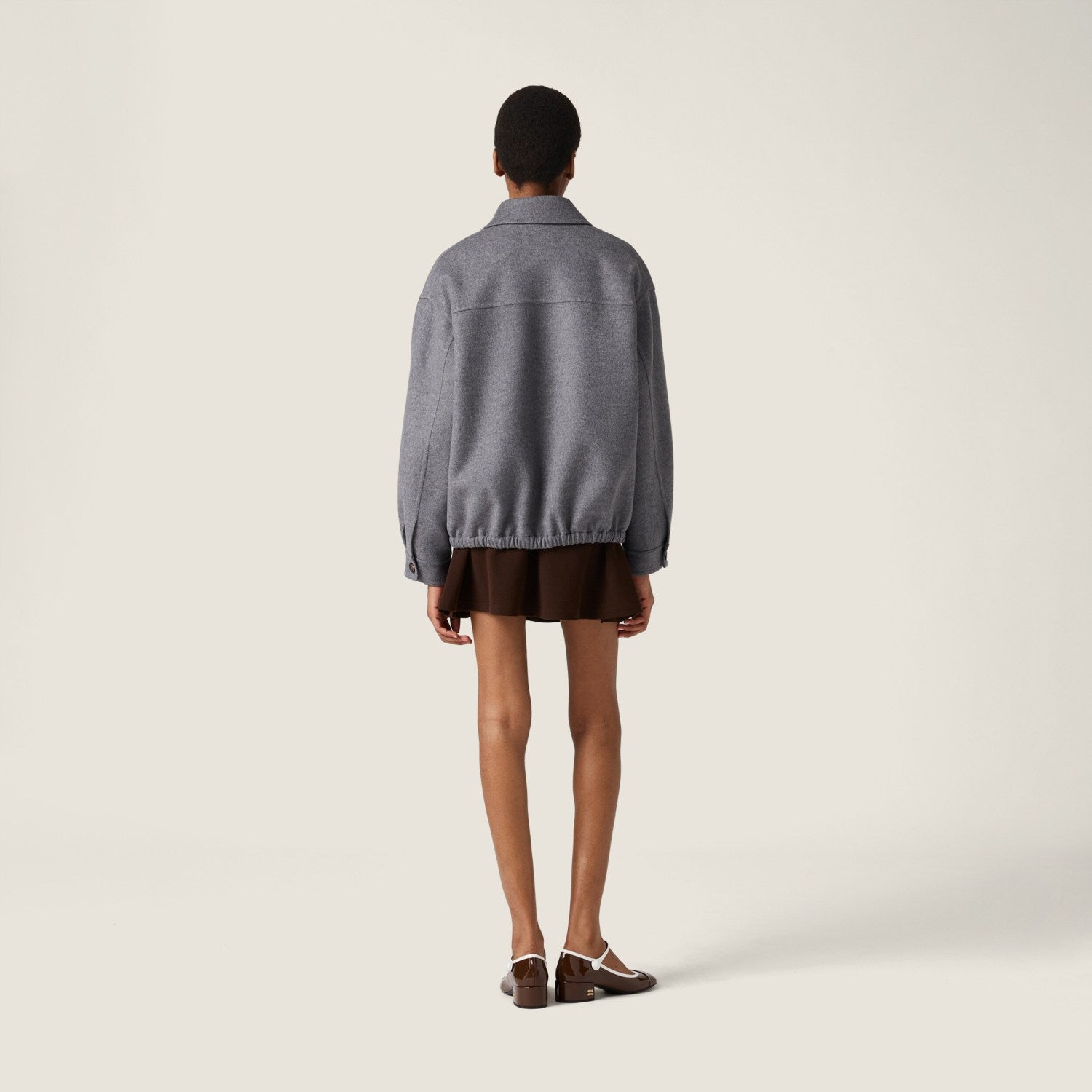 MiuMiu Women's Embroidered Solid-Color Collared Zipper Spring/Fall/Winter Double-Layer Pure Wool Blend Jacket #81748