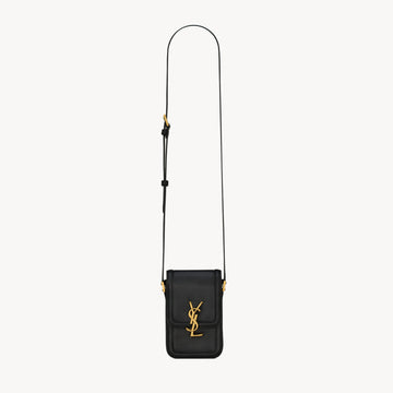 SAINT LAURENT SOLFERINO Mini Bag Women's Fashion Classic Black Leather Crossbody Bag with Gold Buckle and Adjustable Strap Bags 753963BWR0W1000 #78744