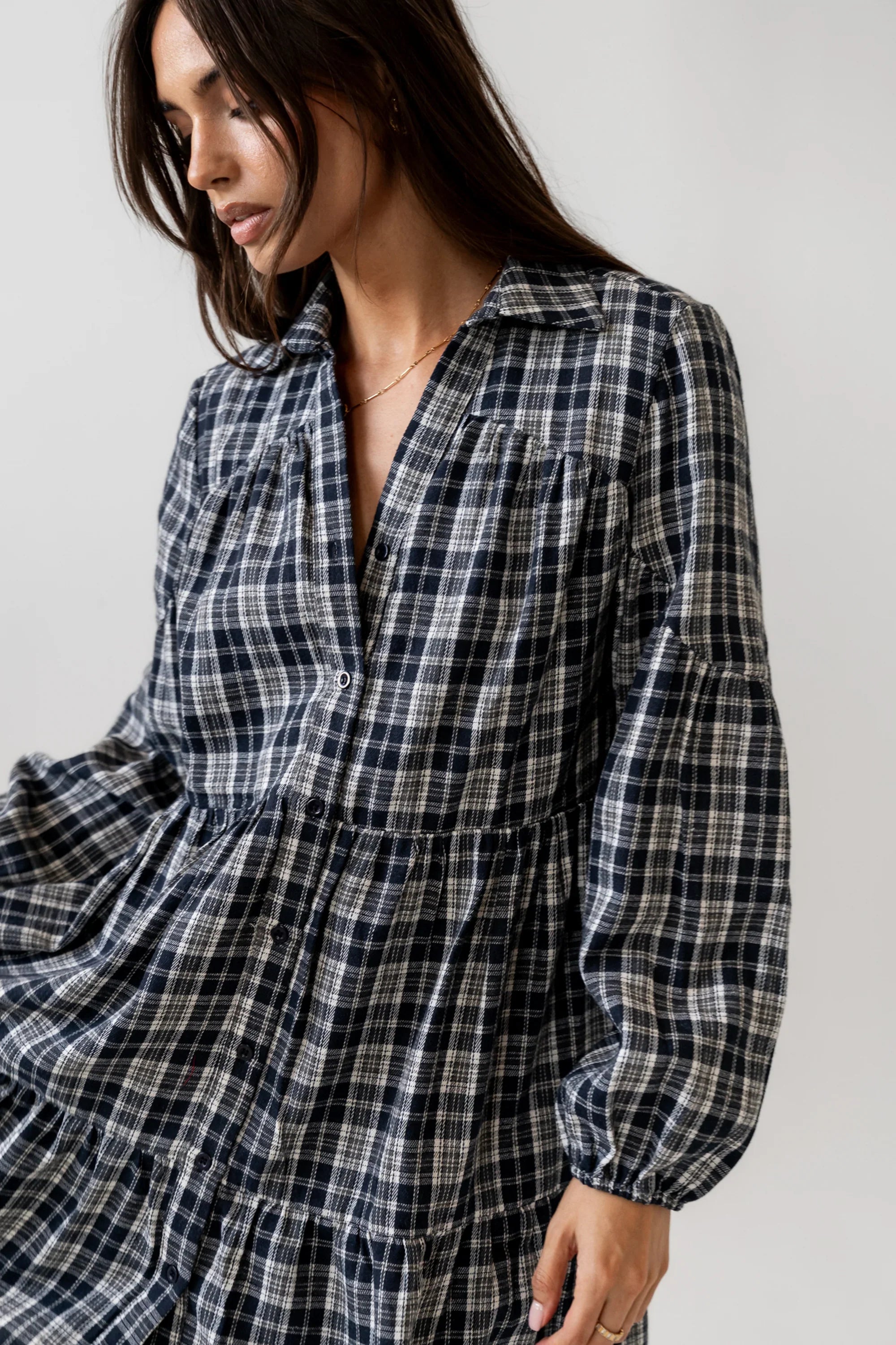 Autumn Plaid Mini Dress