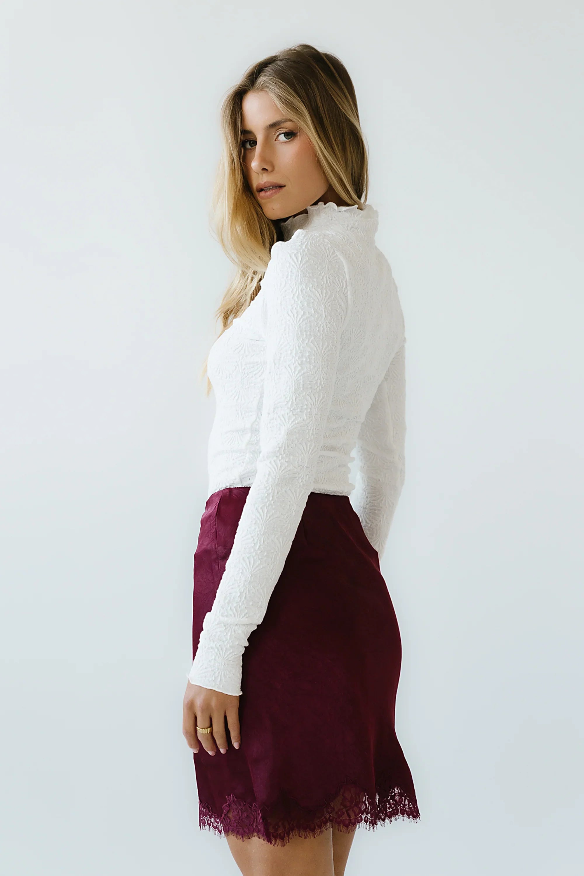 Benny Textured Top in Ivory
