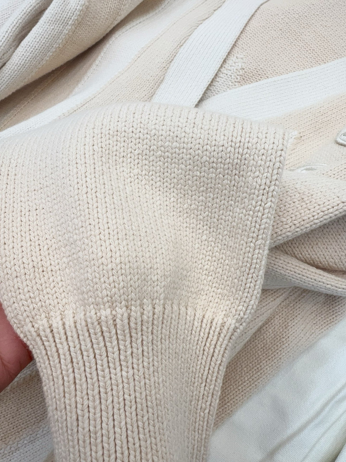 Hermes Long sleeve Long Cardigan Thick Bicolor Cotton #333633