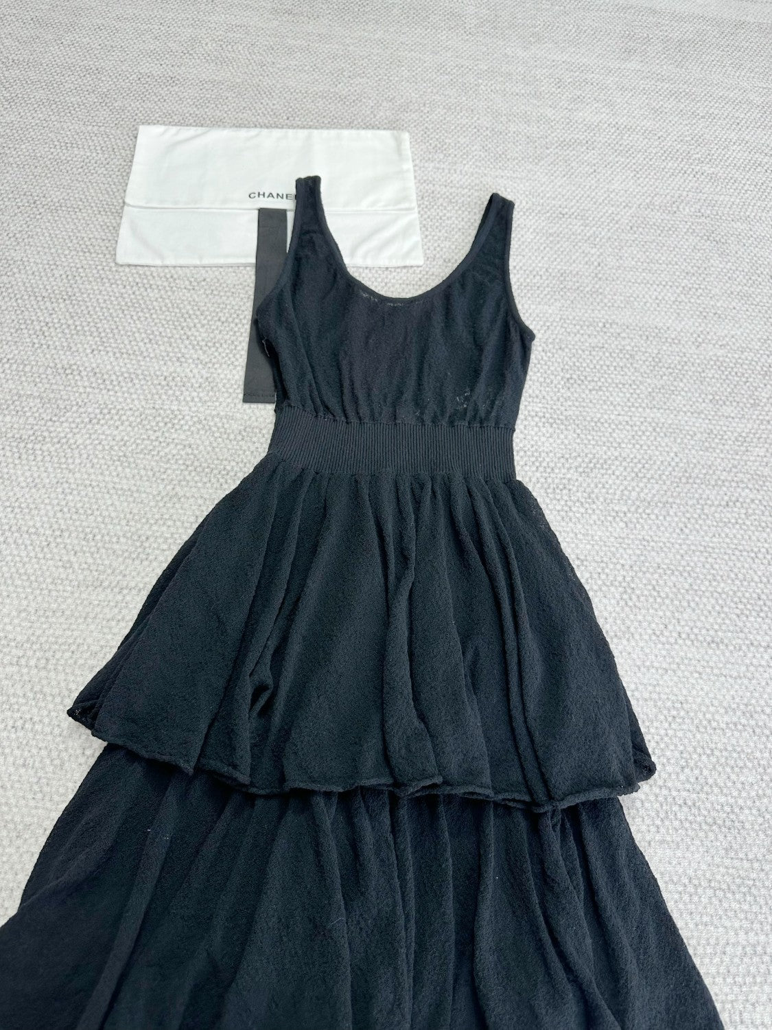 Chanel Women's Spring/Summer Cotton Crew Neck Sleeveless Tank Knit Tiered Dress Dresses Ngvp #2332