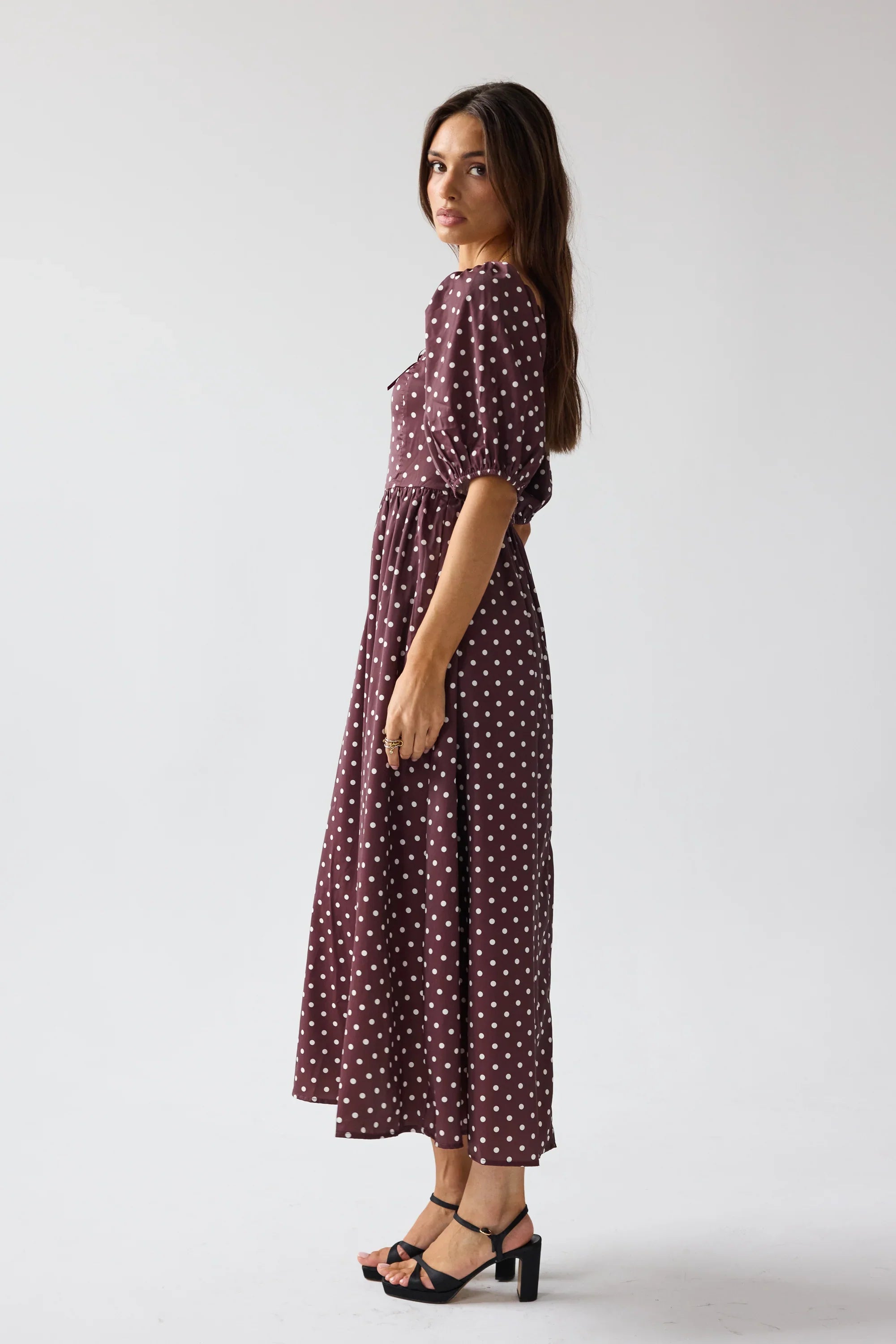 Jersey Polka Dot Midi Dress