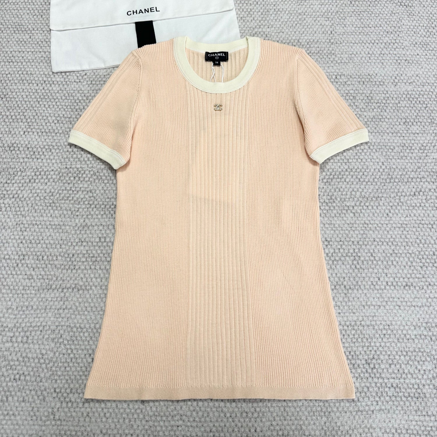 Chanel Women's Summer Fashion Casual Solid Color Crew Neck Knit Short Sleeve T-Shirt #78479