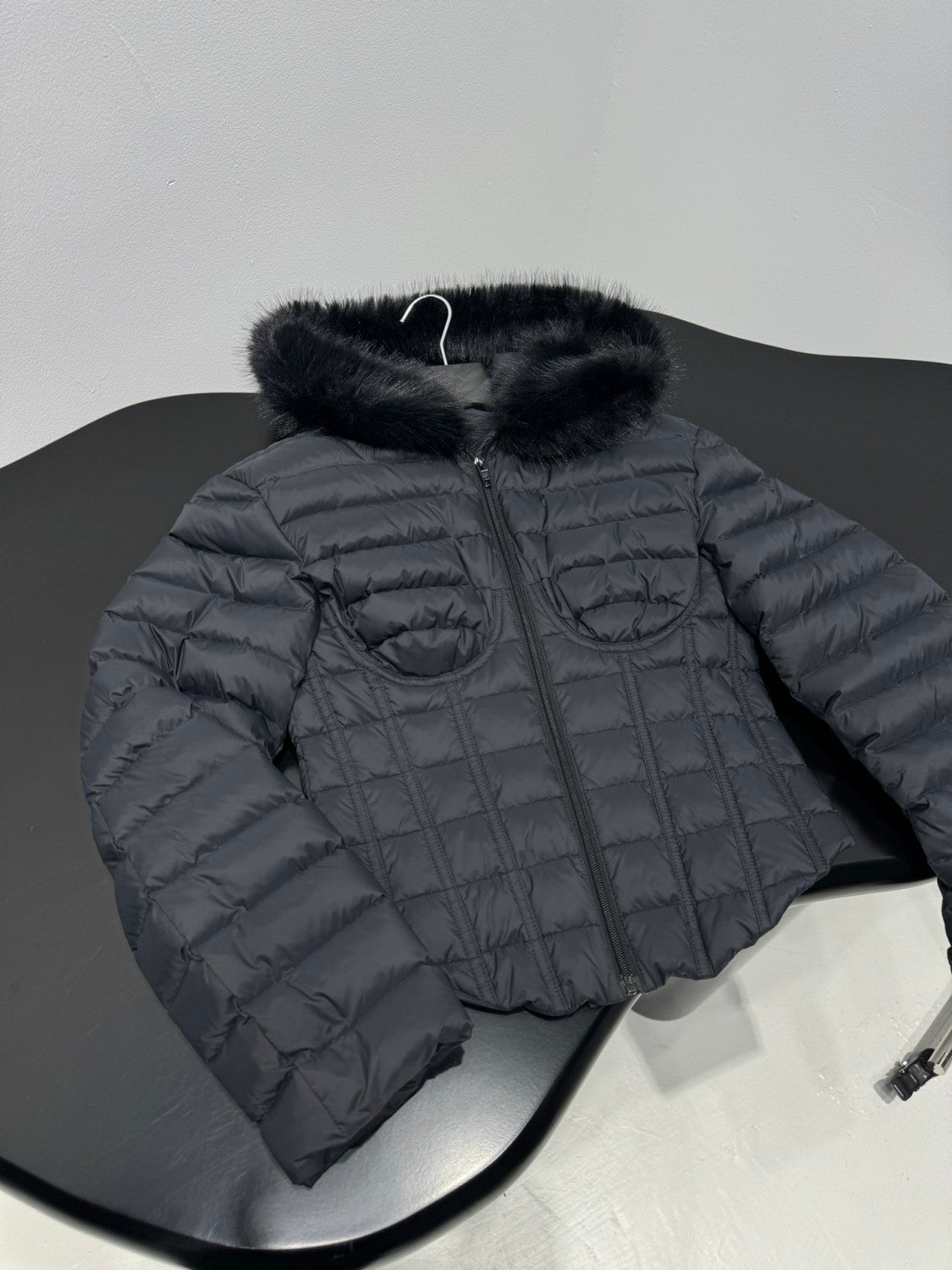 Balenciaga Women's Hooded Corseted Puffer Black #333731