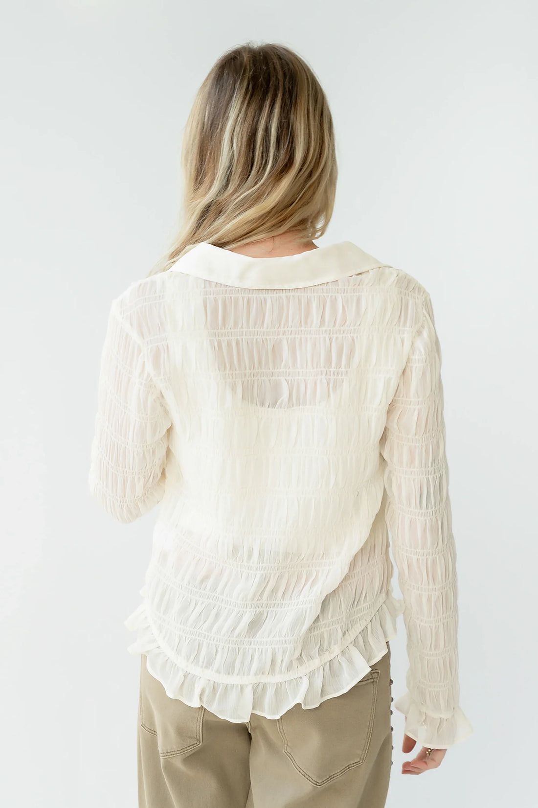 Nicola Sheer Blouse in Cream