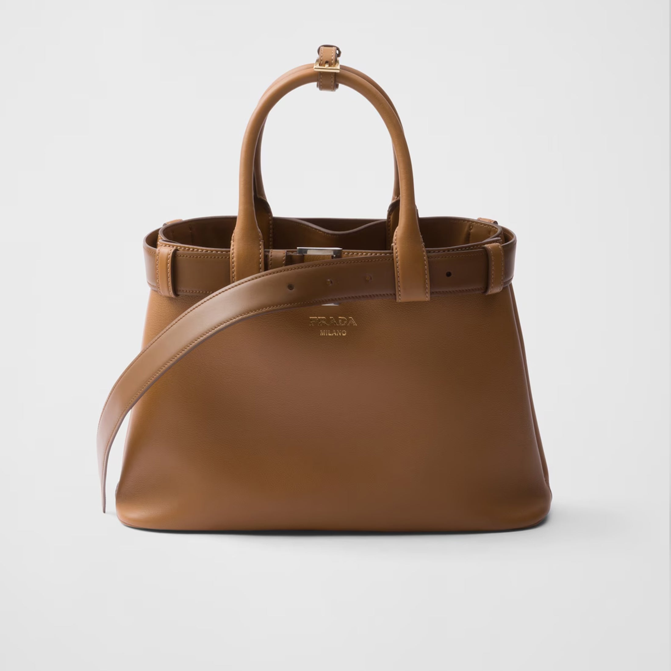 Prada Men's And Women's Buckle Leather Drawstring Handbag Large And Small Collection Fashion Trend Bag Bags 1BA434_2CY9_F03BH_V_OBO #76655