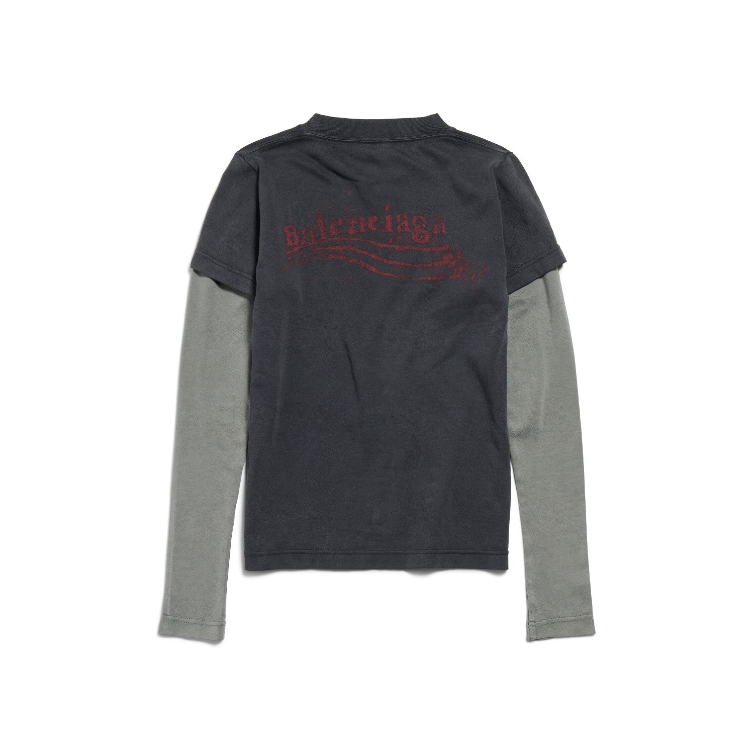Balenciaga WASHED CRAYON POLITICAL Men's And Women's Spring/fall Casual Fashion Crewneck Pullover Retro Stretch Knit Fabric Slim Fit Short Sleeve T-shirt #79383