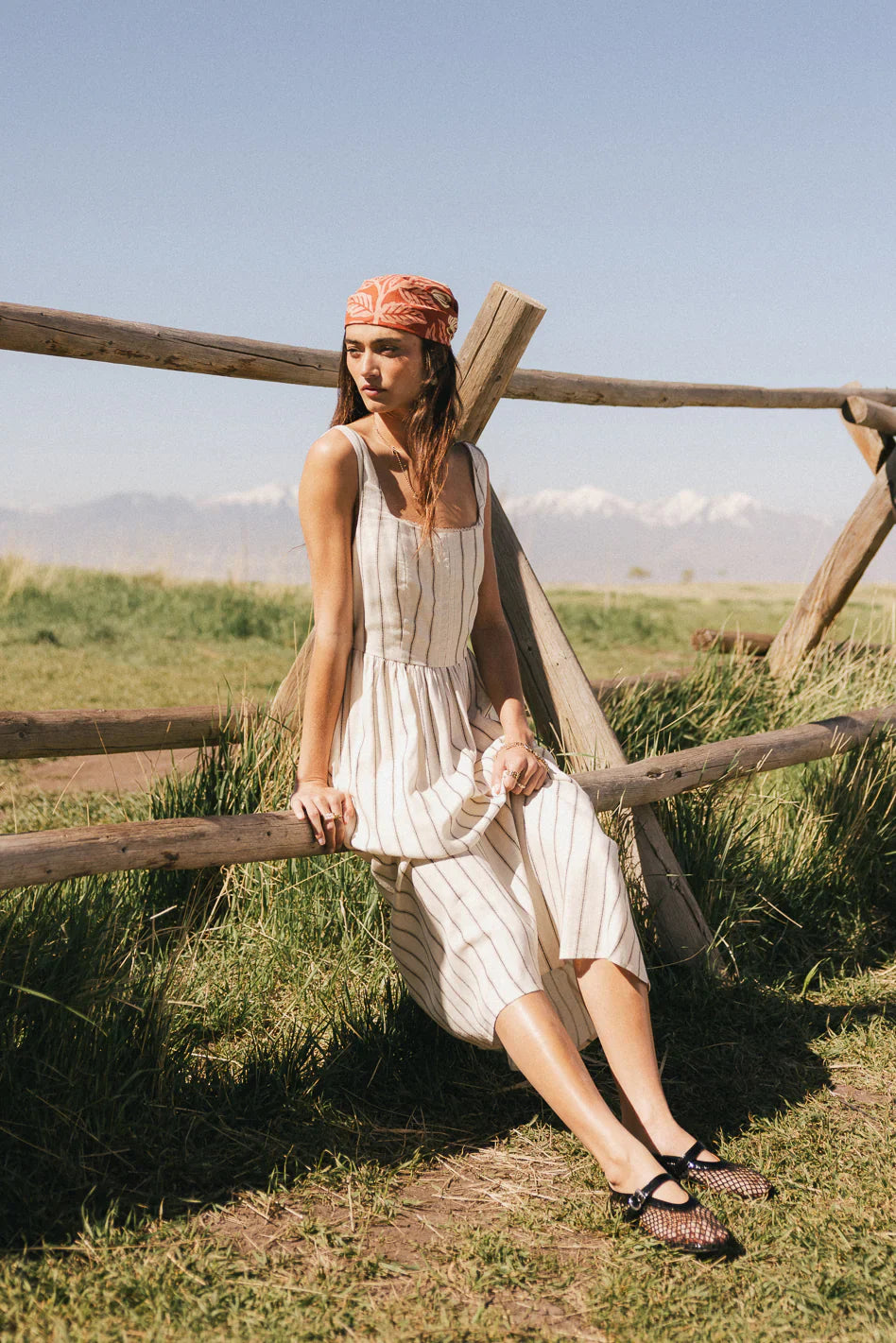 Lia Striped Midi Dress