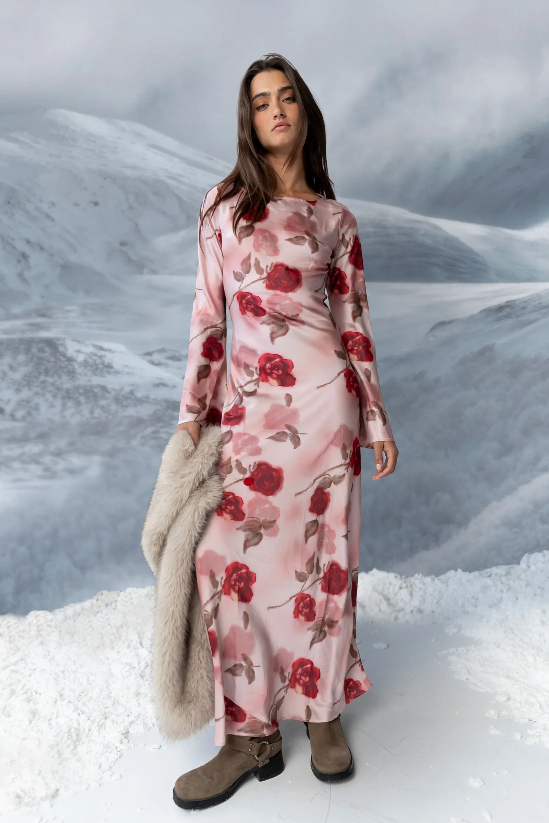 Melody Ultra Maxi Dress in Mauve