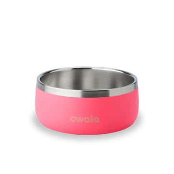 Owala Pet Bowl - Durable Stainless Steel, Food and Water Bowl for Dogs, Cats, and All Pets, Non-Slip Base, 48oz, Pink