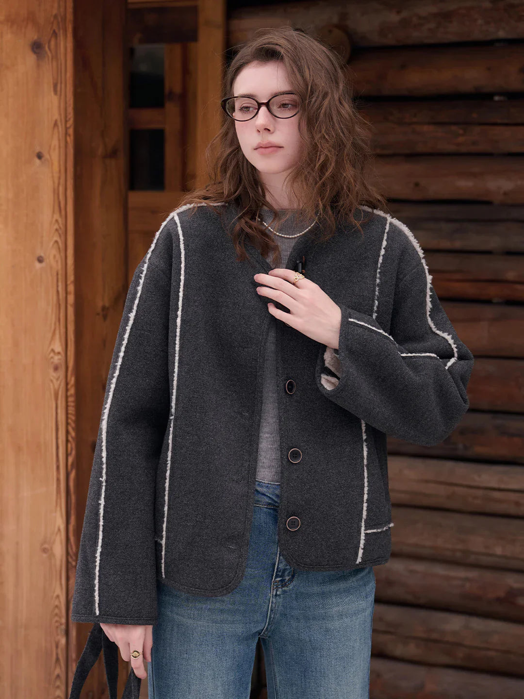 Aileen Round Neck Silhouette Coat (with Hat/Bag)