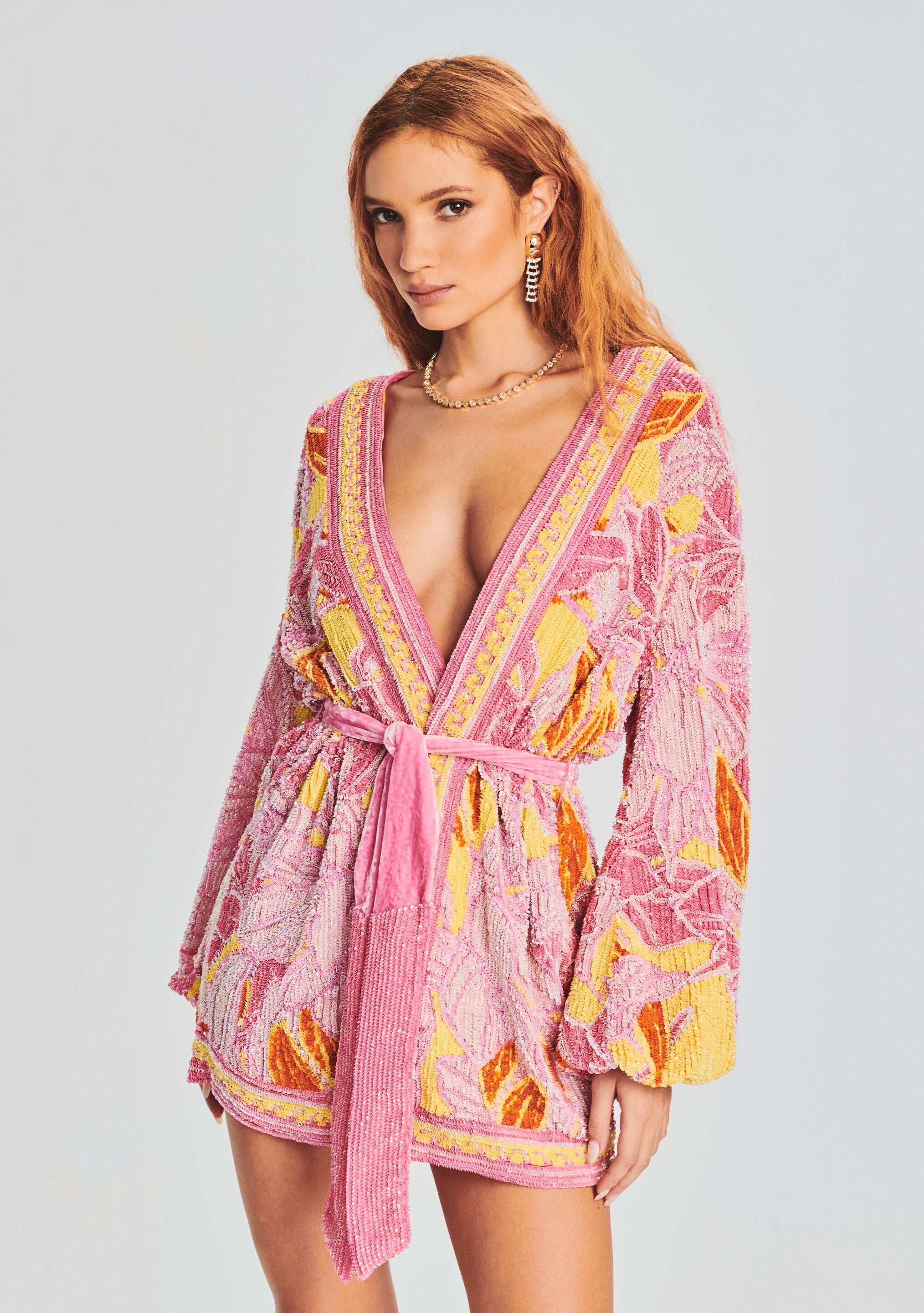 Gabrielle Sequin Floral Robe