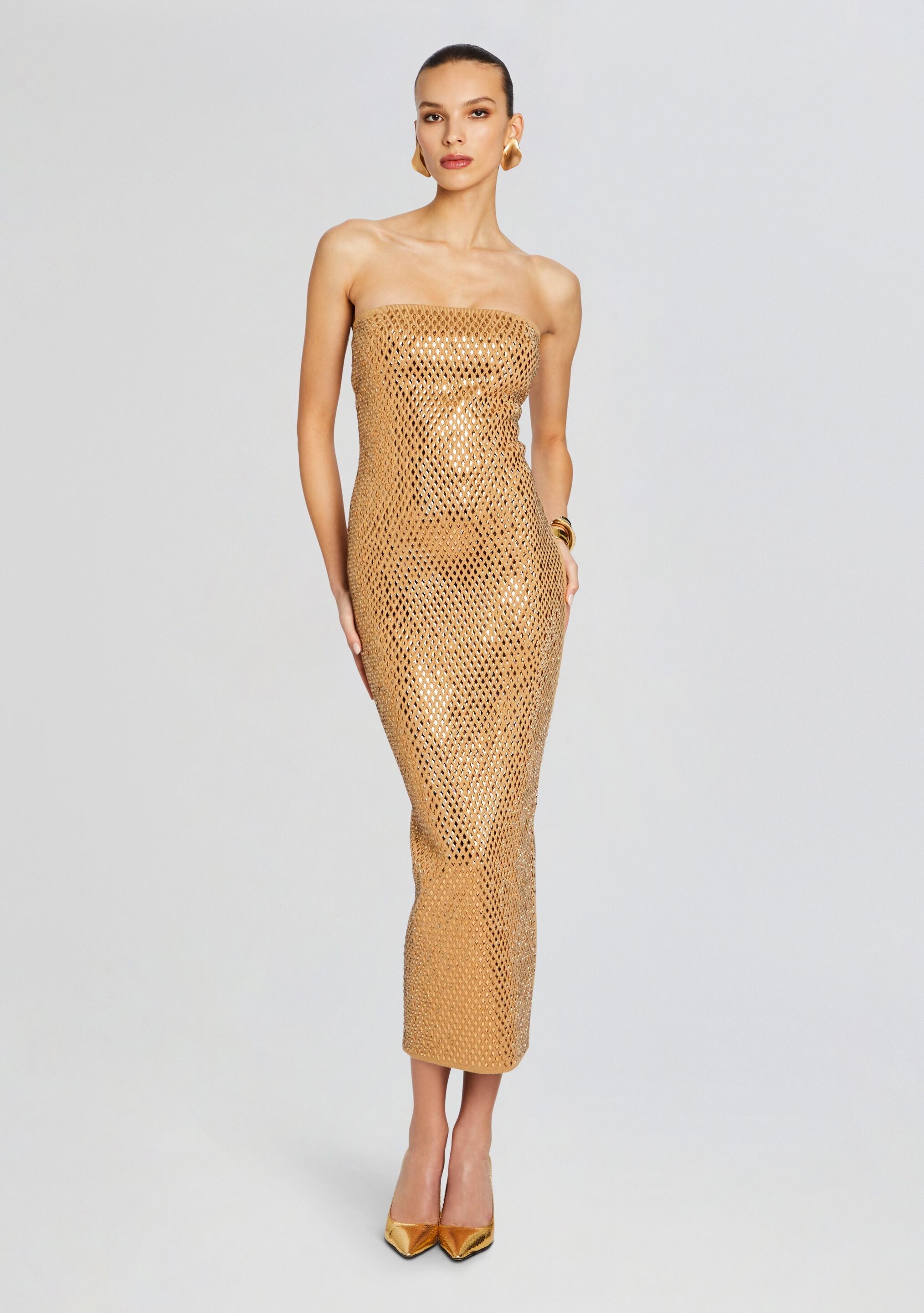 Boa Embellished Knit Dress