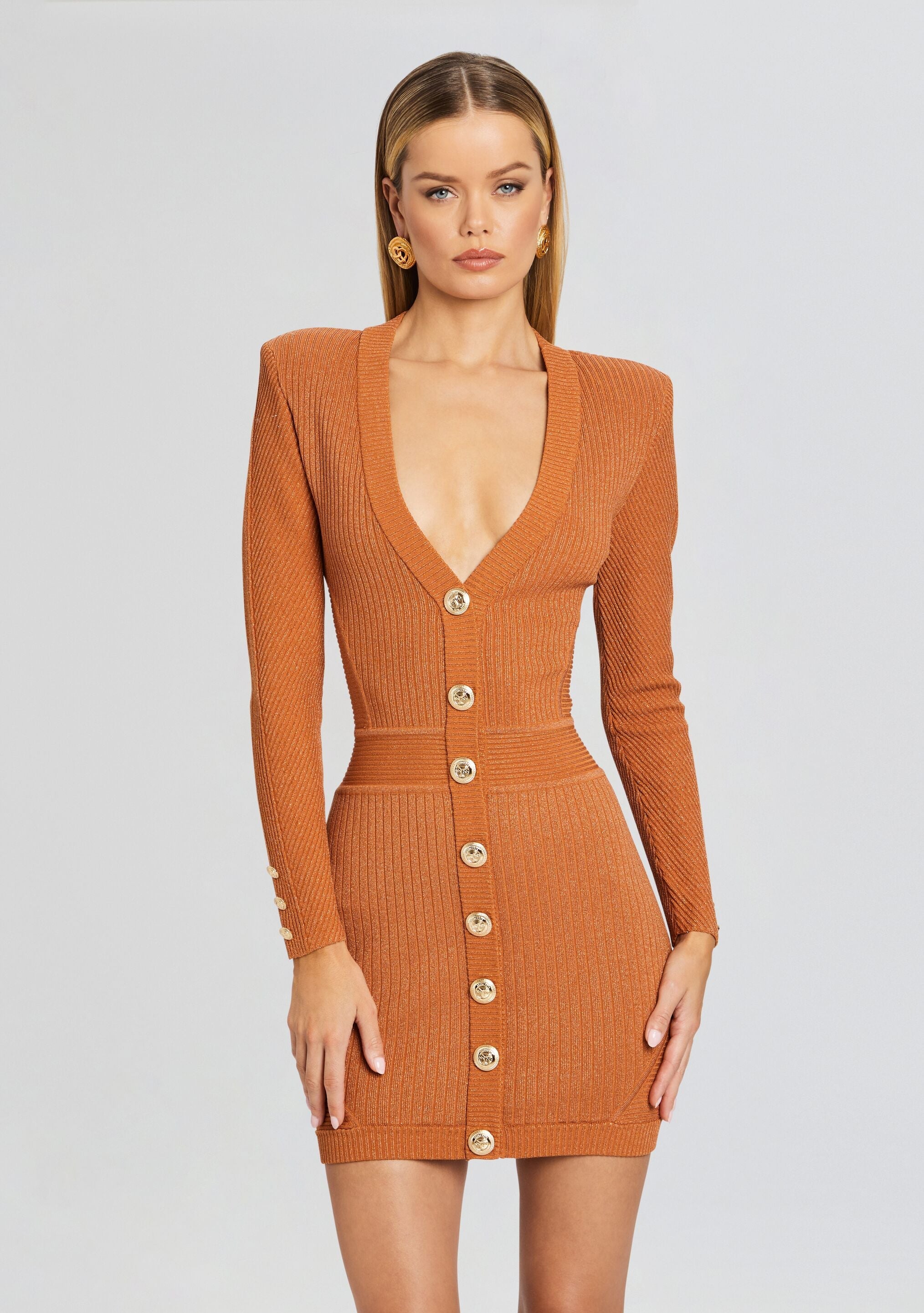 Zem Metallic Rib Knit Dress