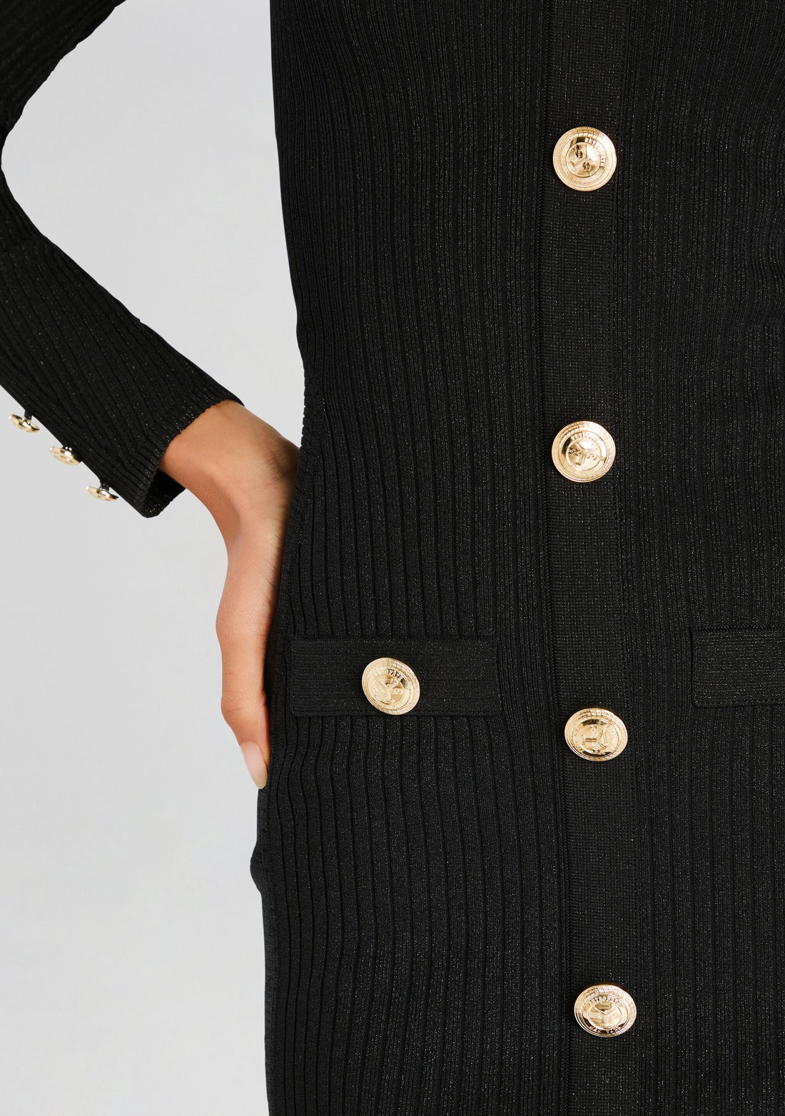Thea Metallic Rib Knit Dress