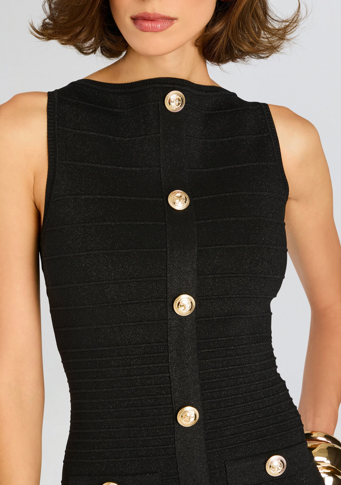 Erin Metallic Bandage Knit Dress