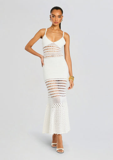 Belize Metallic Crochet Dress