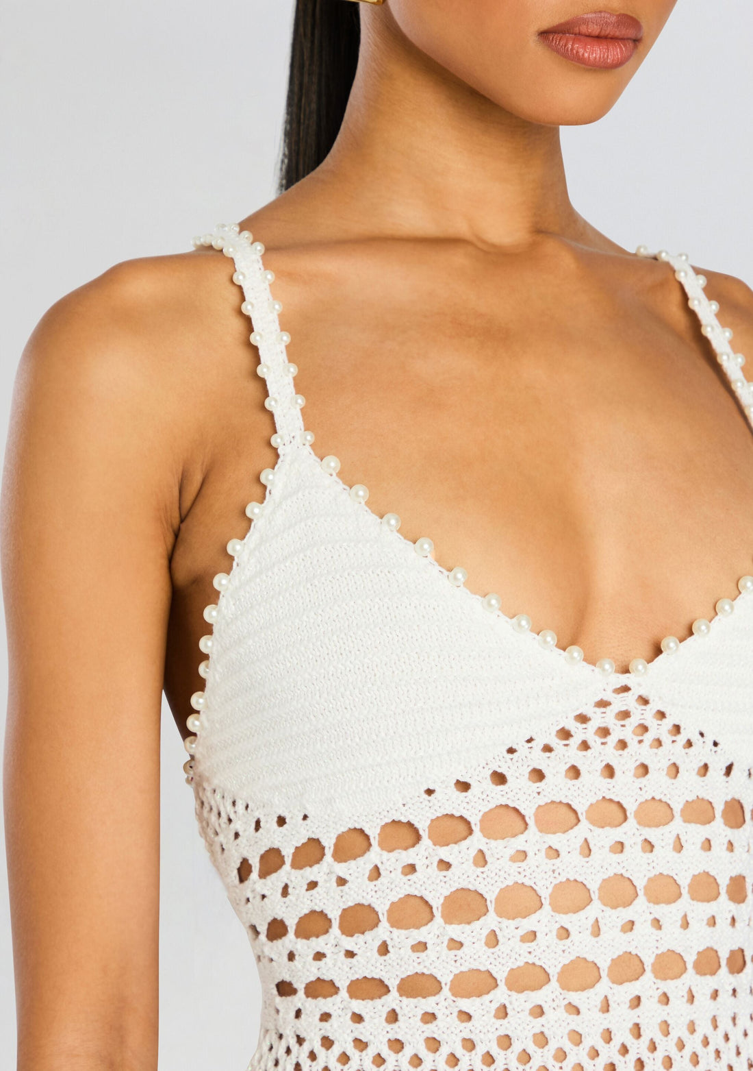 Belize Metallic Crochet Dress