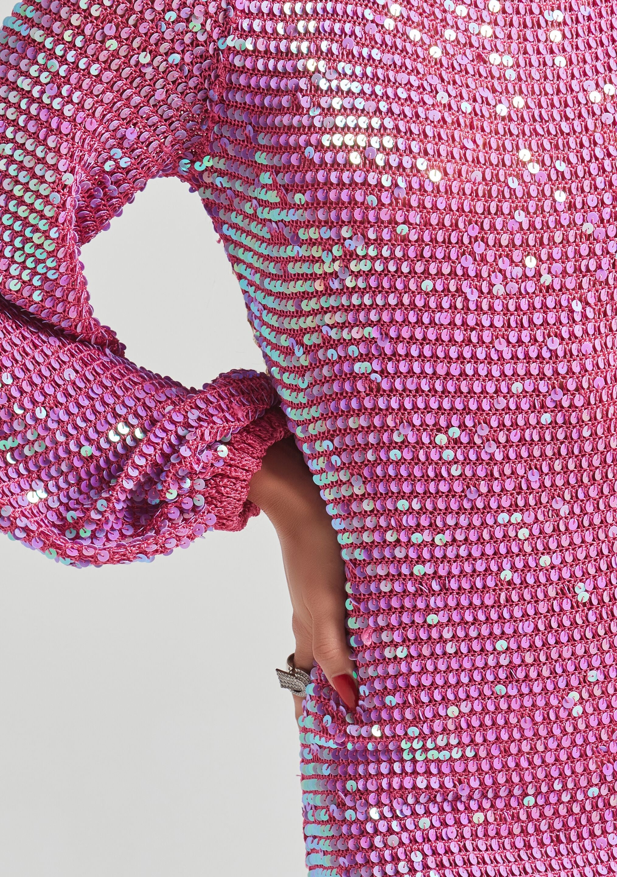 Tara Sequin Crochet Dress