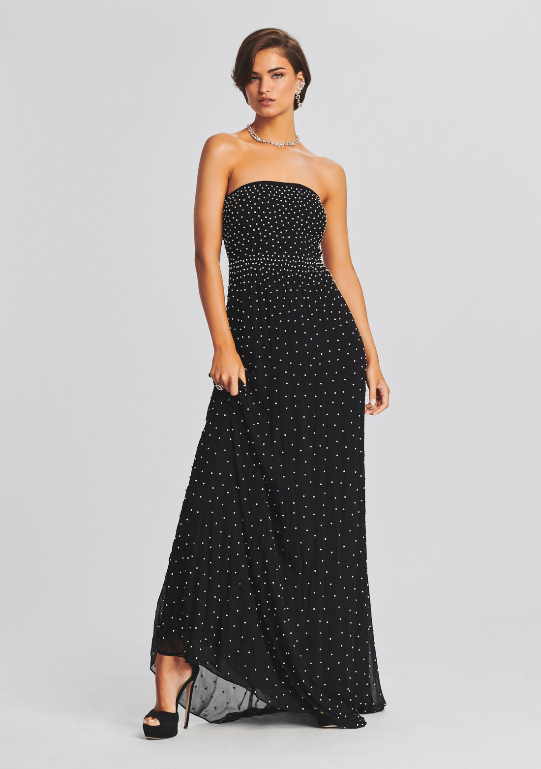 Masie Embellished Chiffon Dress