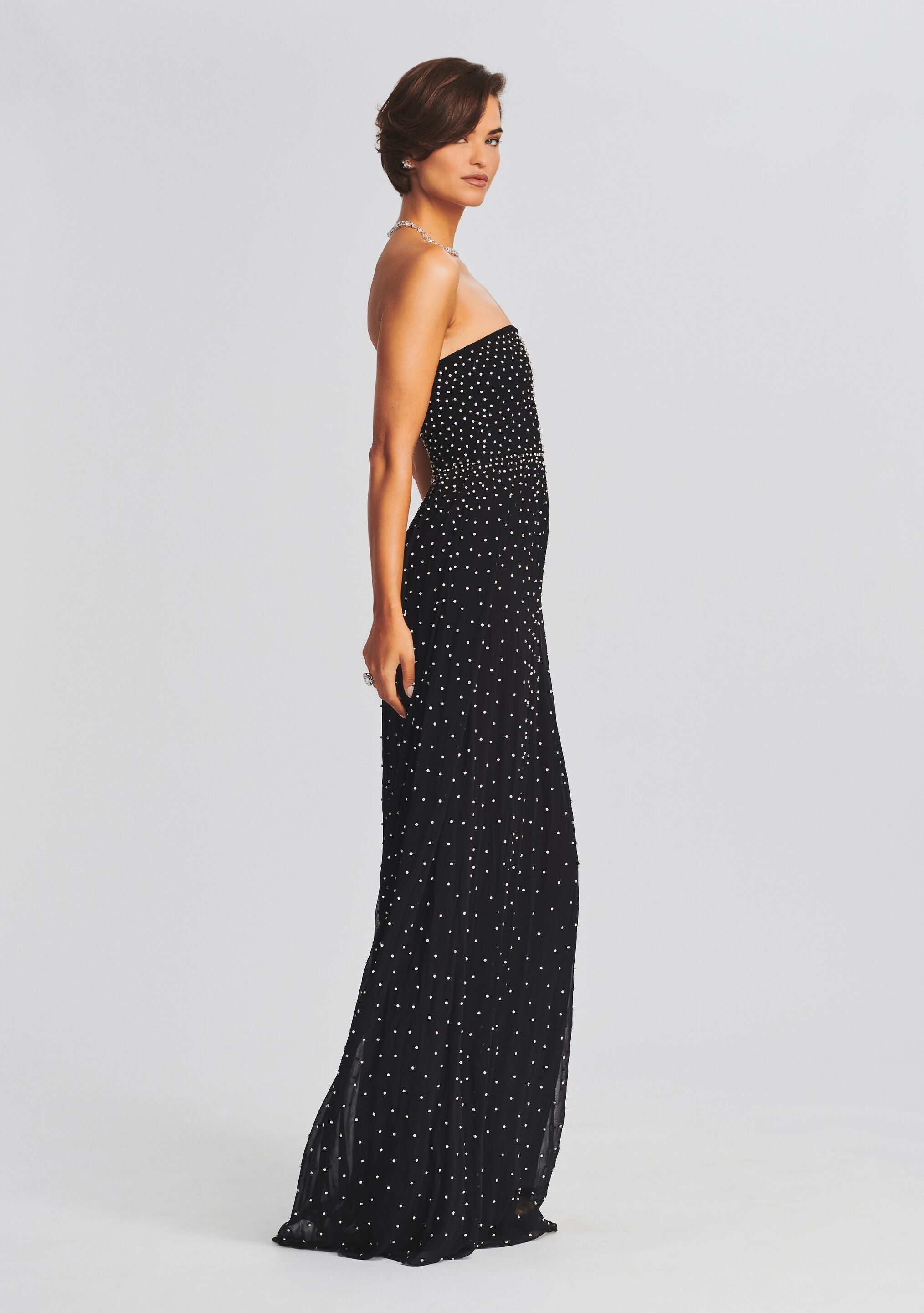 Masie Embellished Chiffon Dress