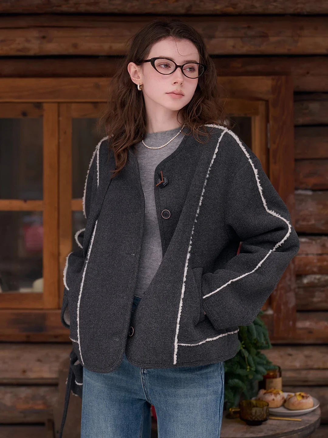 Aileen Round Neck Silhouette Coat (with Hat/Bag)