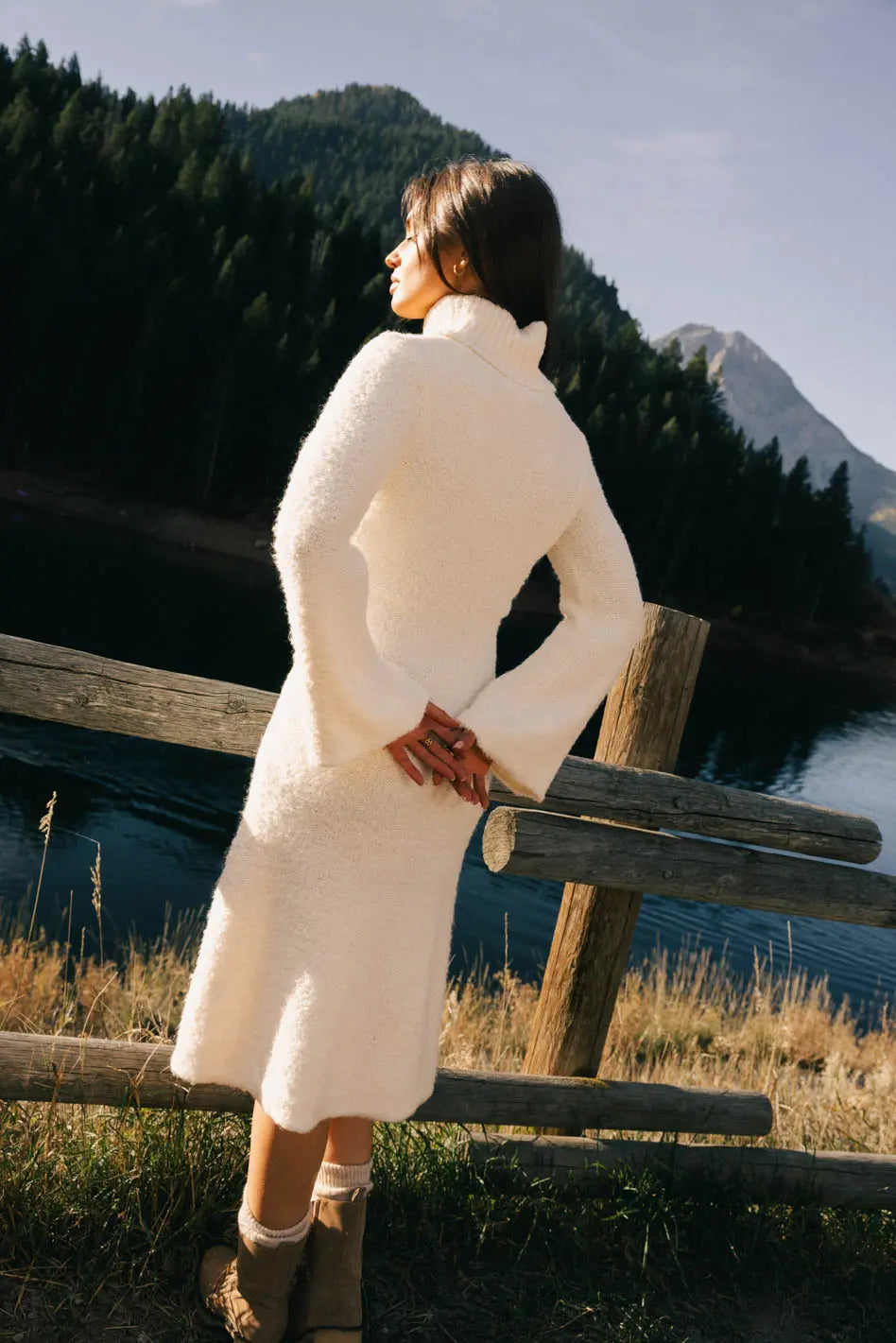 Lumen Turtleneck Midi Dress