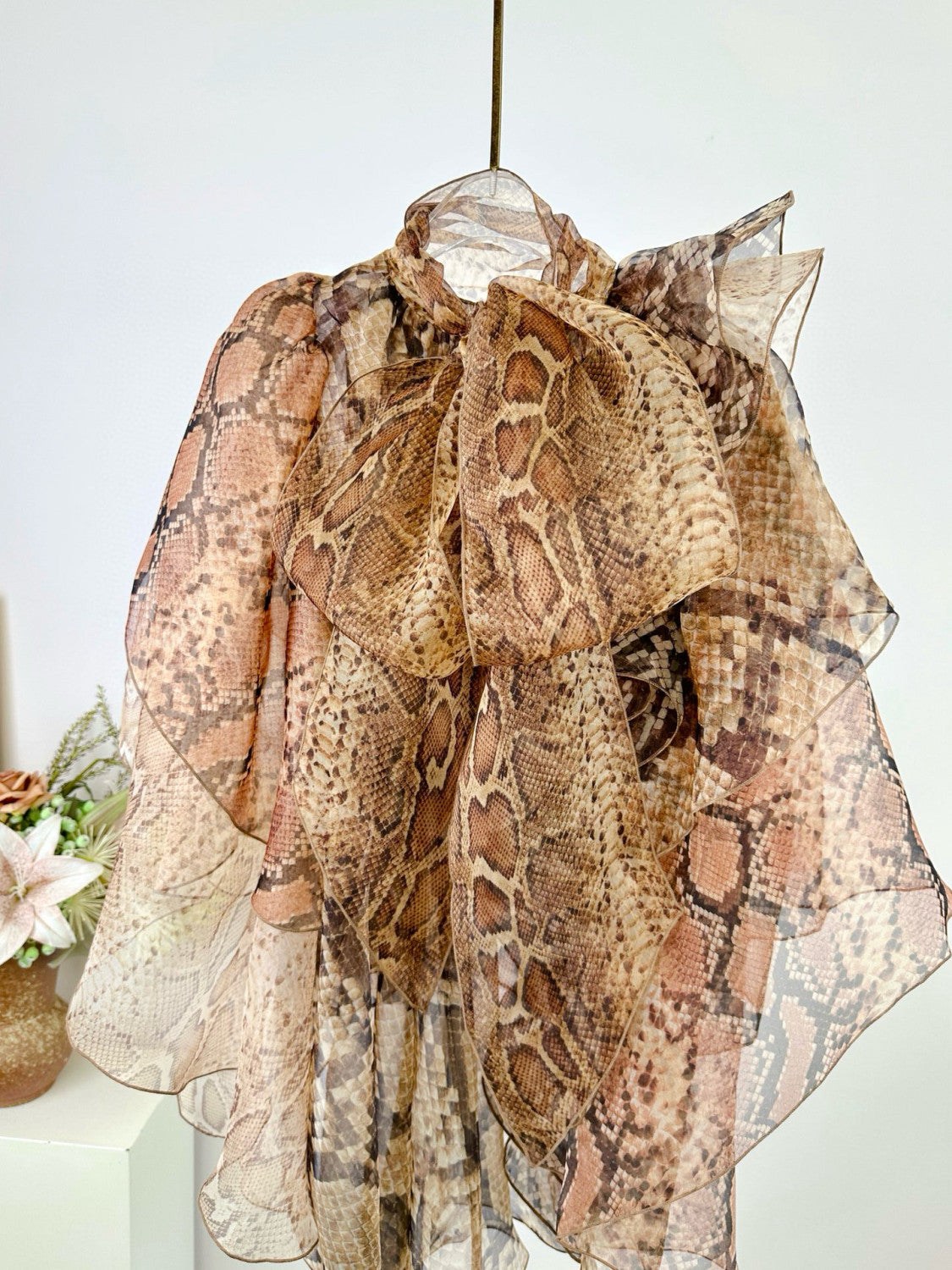 Zimmermann Women's Memento Billow Blouse Spliced Snake #329163