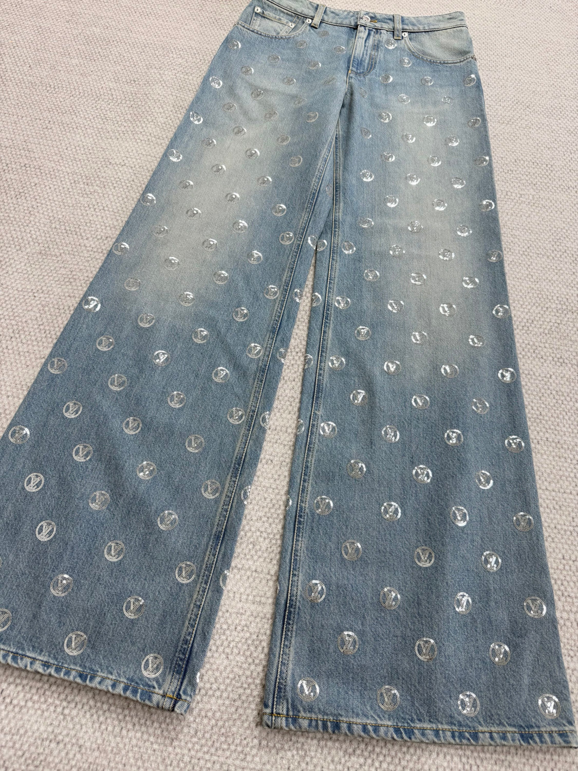 Louis Vuitton Signature Sequin Boot-cut Jeans #334461