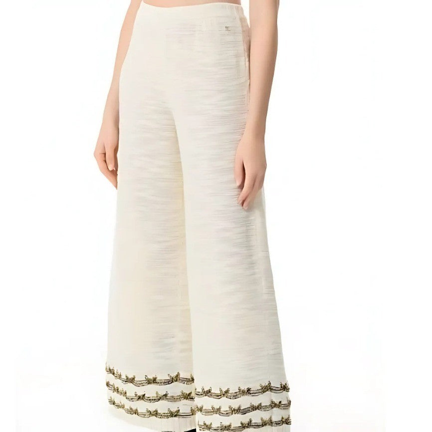 Chanel 25A Gold Thread Wide Leg Pants #333711