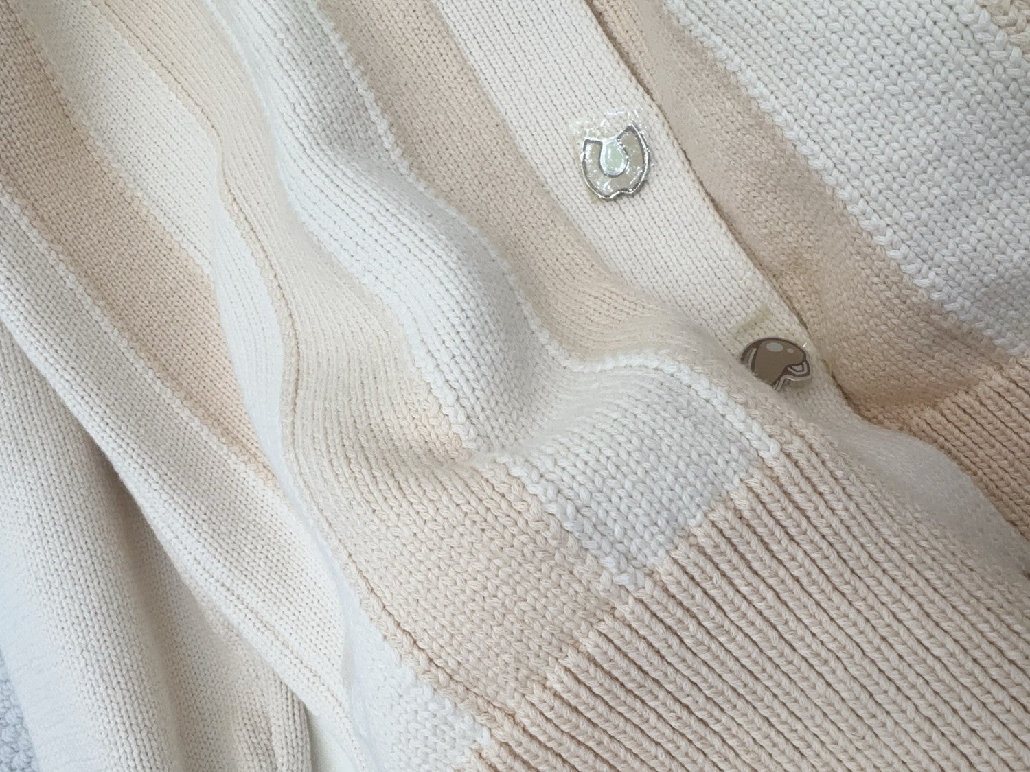Hermes Long sleeve Long Cardigan Thick Bicolor Cotton #333633