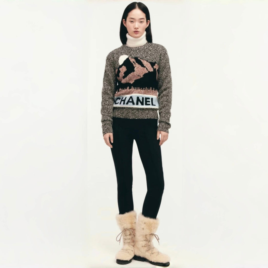 Chanel Women's Fall And Winter Clashing Jacquard Logo Cashmere Sweater Color Blocking Retro Knitted Round Neck Long Sleeve Pullover Sweater #81644