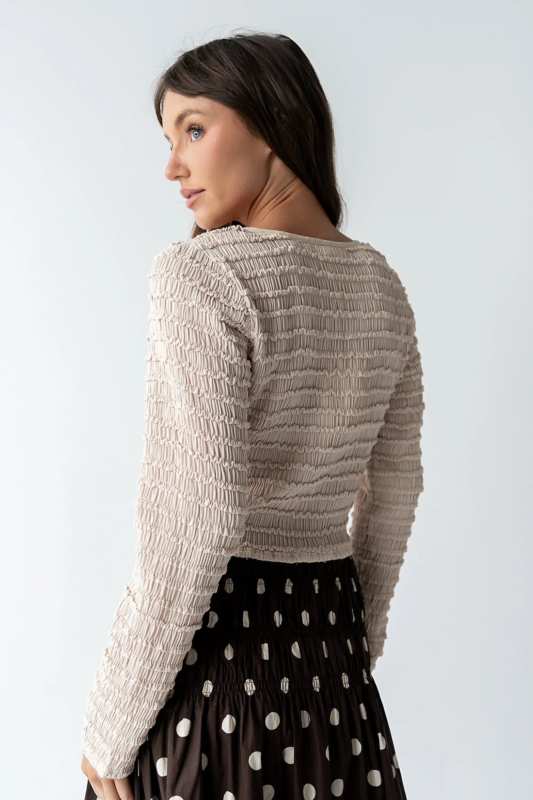 Jordy Textured Top in Natural