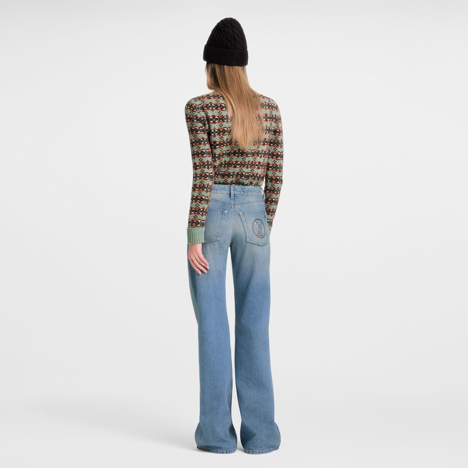 LOUIS VUITTON Signature Sequin Accent Flared Jeans #377460