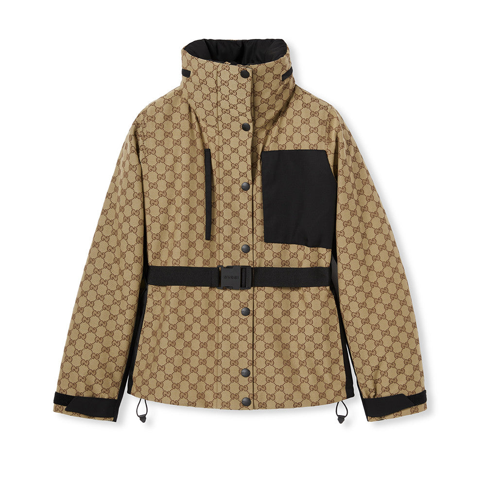Gucci Women's Classic Jacquard Khaki Cotton Jacket Beige and Dark Brown Gucci Altitude GG Plain Knit Jacquard Jacket #332467