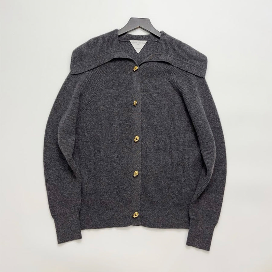 Bottega Veneta Women's Solid-Color Lapel Loose-Fit Long-Sleeved Single-Breasted Cashmere Knit Cardigan Sweater For Spring. Autumn. And Winter Ngvp #2313