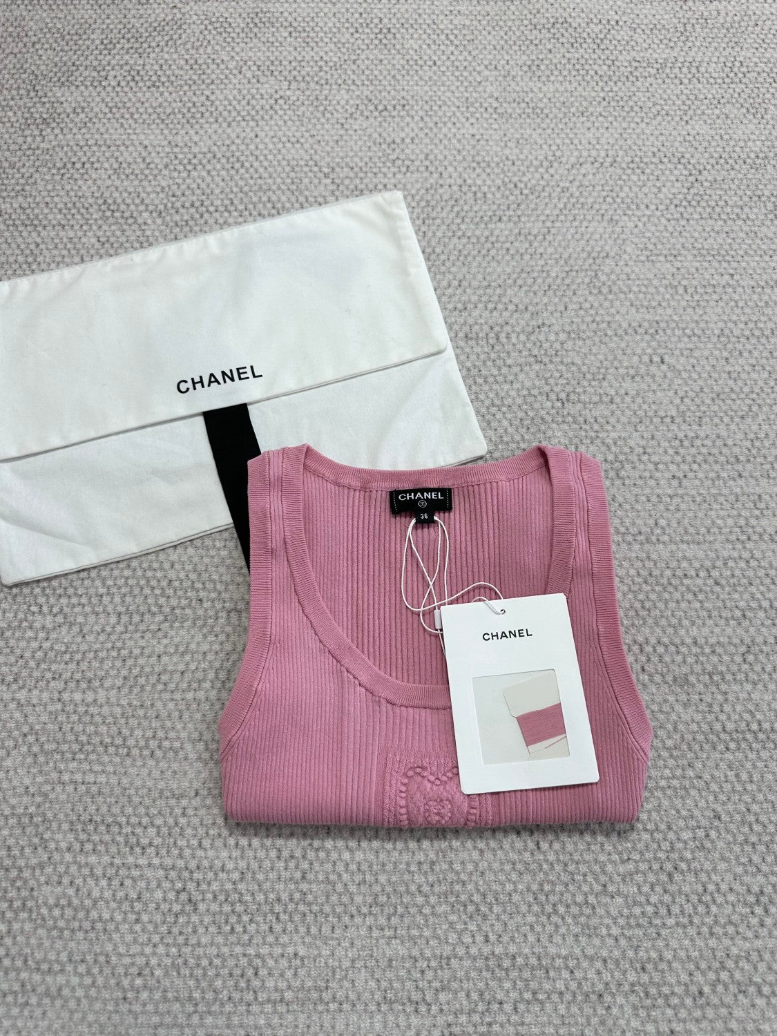 Chanel Women's Summer Fashion Casual Crew Neck Sleeveless Combed Cotton Yarn Knit Tank Top Vest #78775