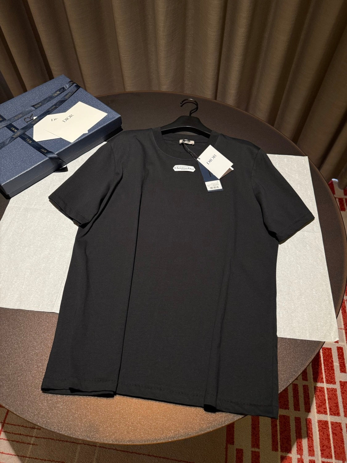 Dior Men's And Women's Summer Fashion Casual Solid Color Crew Neck Loose Fit Cotton Plain Weave Knit Short Sleeve T-Shirt #78564