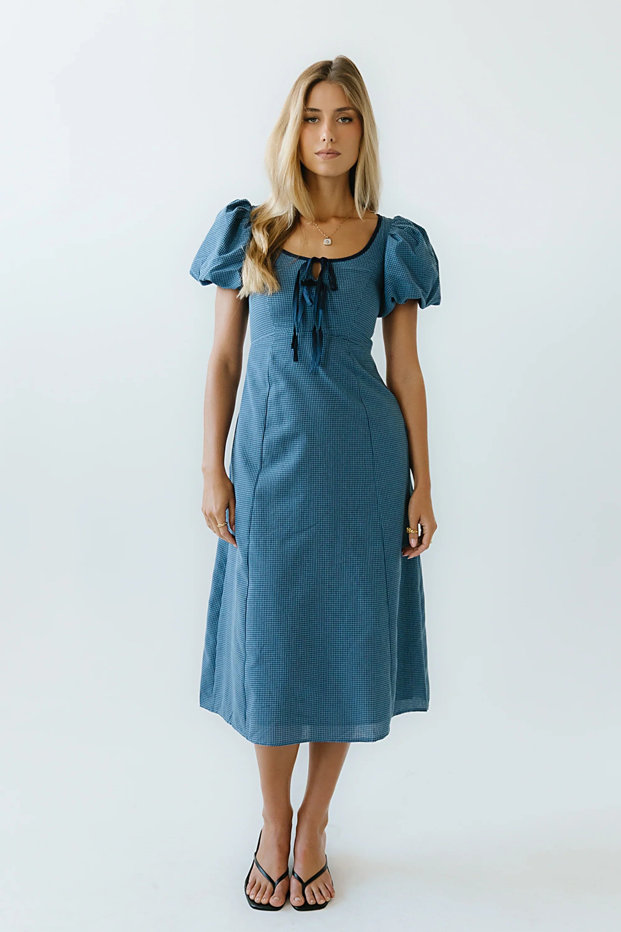 Elle Gingham Midi Dress