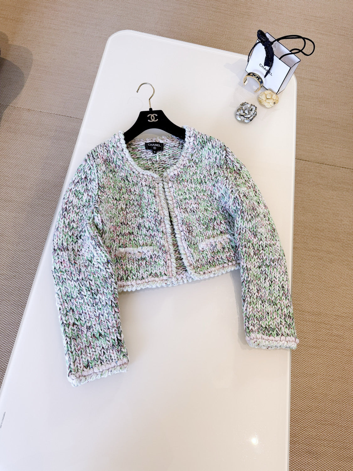 Chanel Jacket Cotton Wool Multicolour #333815