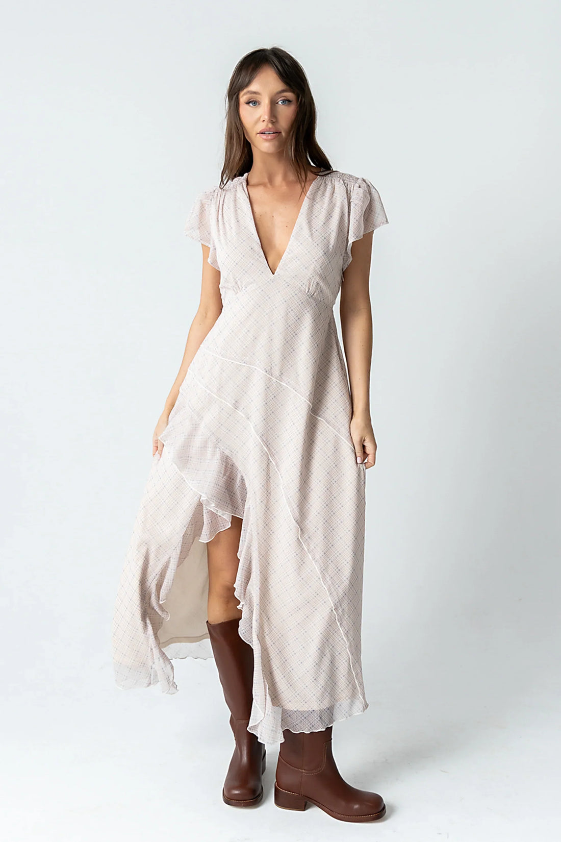 Mindy Plaid Maxi Dress