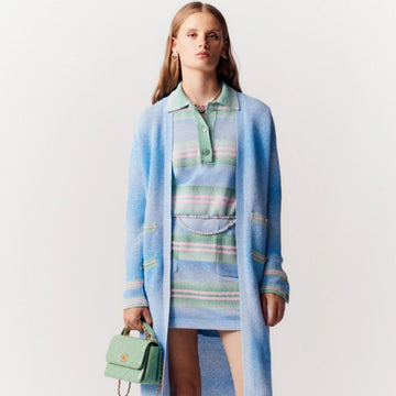 Chanel Pre-Spring 23P Pastel Striped Knit Polo Dress Multiple Colors #328841