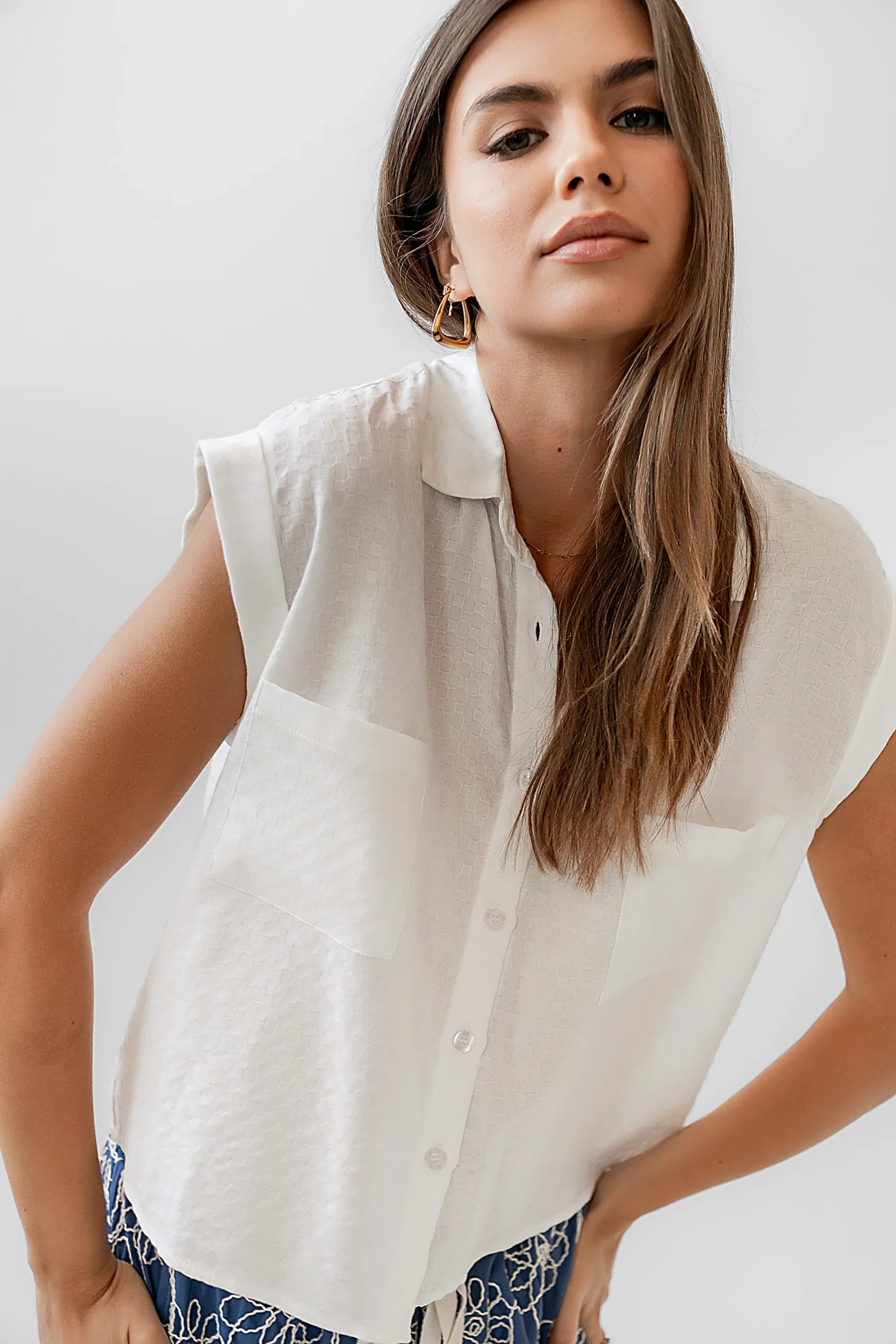 Isla Sheer Blouse in Ivory