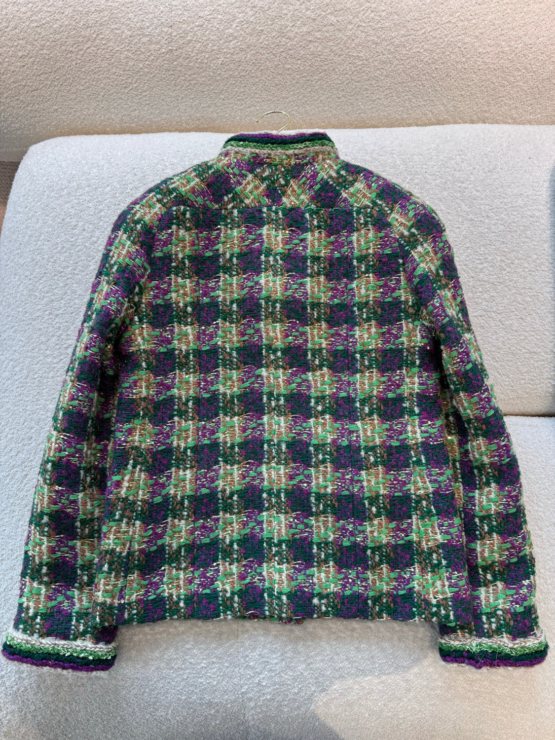 Chanel Vest Tweed Green Purple Ecru #334170