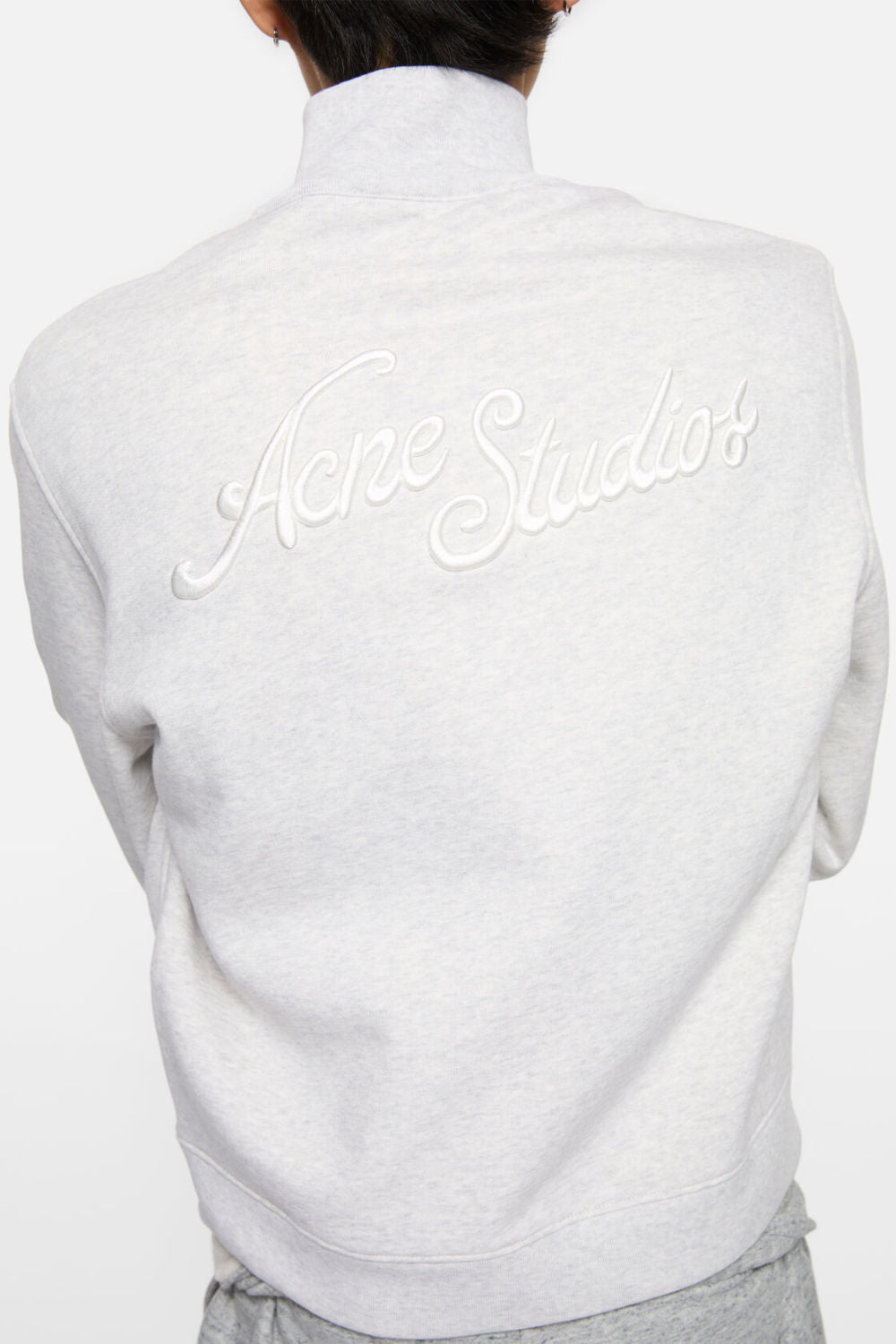 Acne Studios Women's And Men's Spring/fall Fashion Casual Solid Color Minimalist Logo Letter Embroidery Zipper Long Sleeve Sweatshirt Jacket #78317